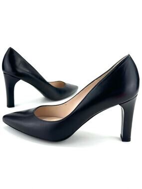 Sesto Meucci Pumps Size 10 M Black Leather Business/Party Pointed Toe High Heels